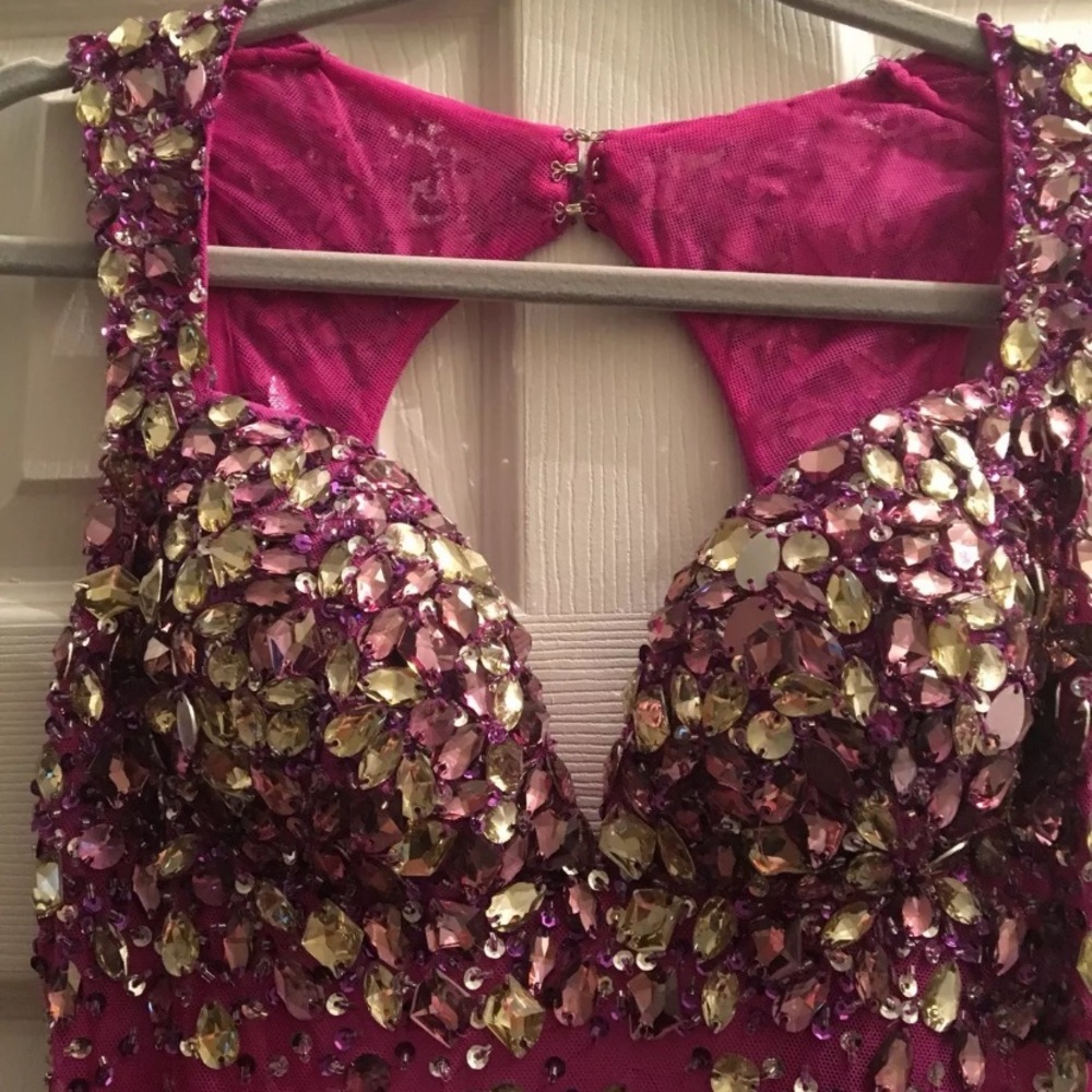 Jasz couture gown size 2 fuchsia pink/ purple
